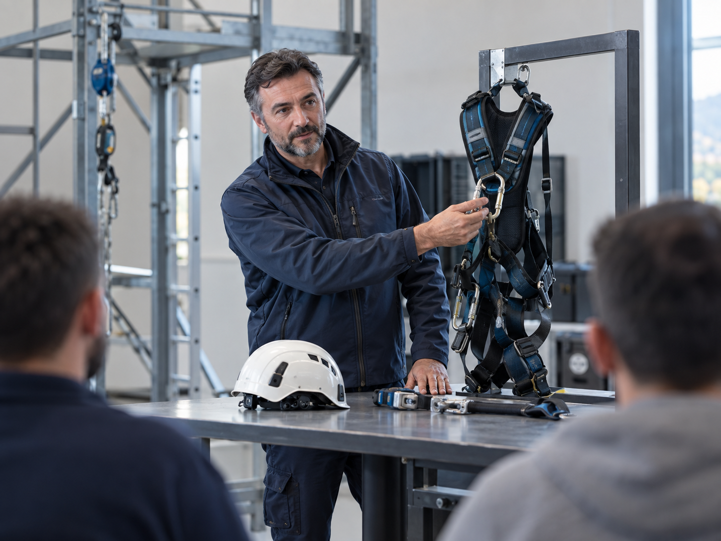 Docente durante una sessione di formazione sulla sicurezza sul lavoro