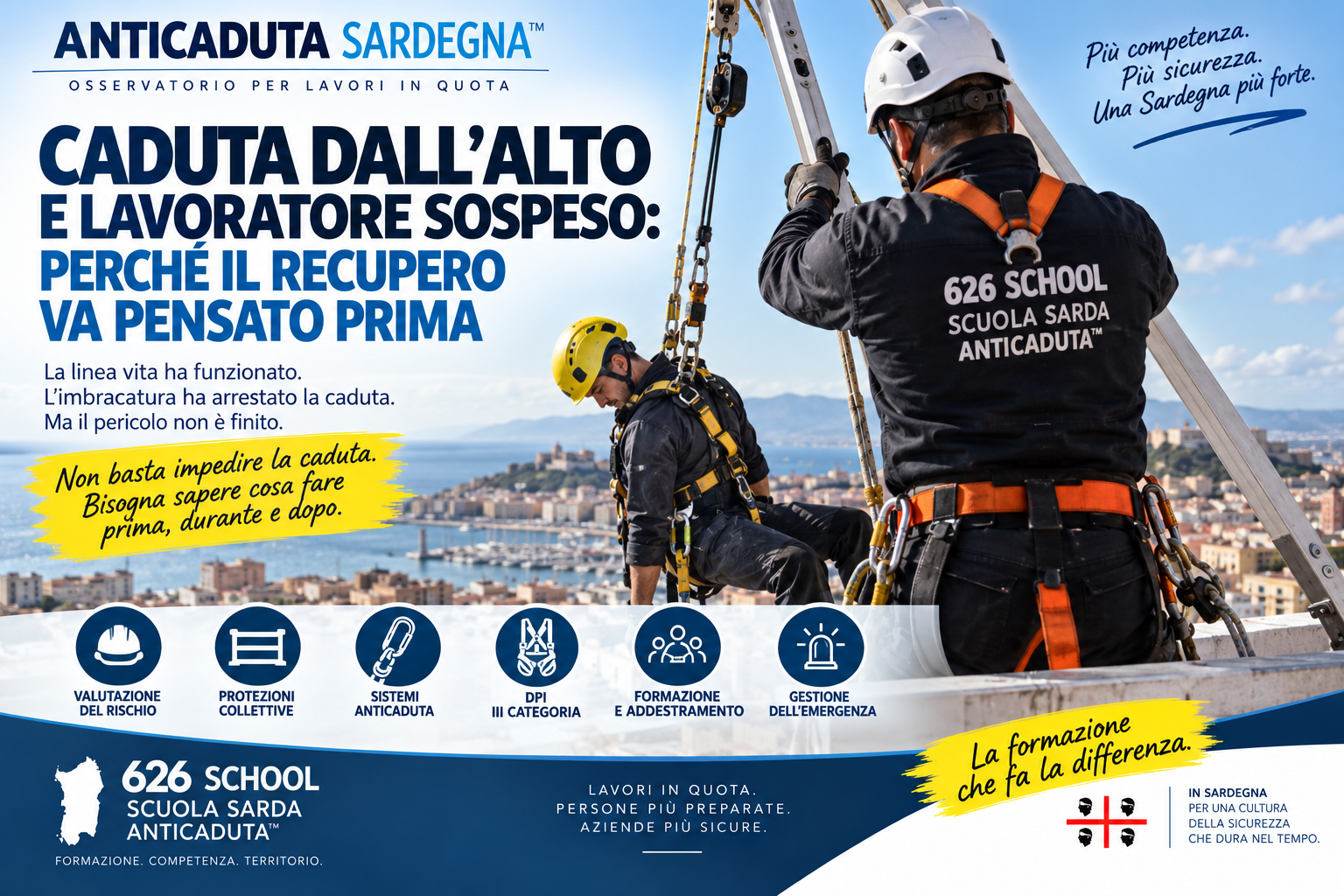 Caduta dall’alto e lavoratore sospeso: perché il recupero va pensato prima