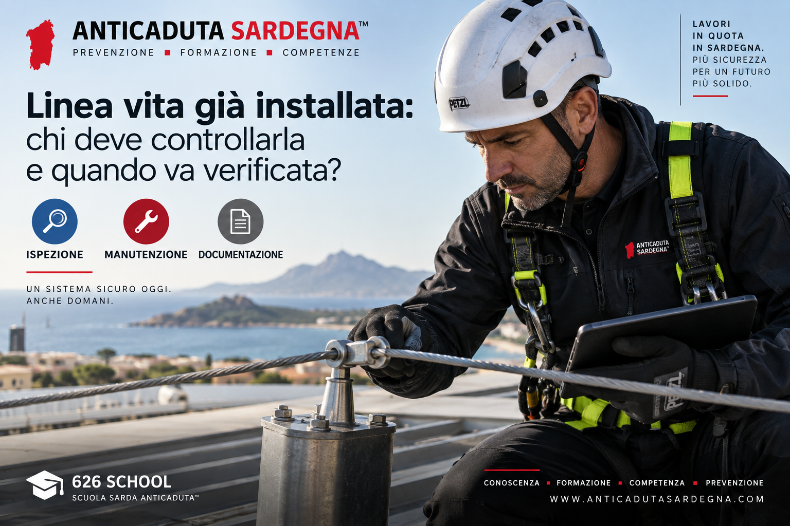 Linea vita già installata: chi deve controllarla e quando va verificata?
