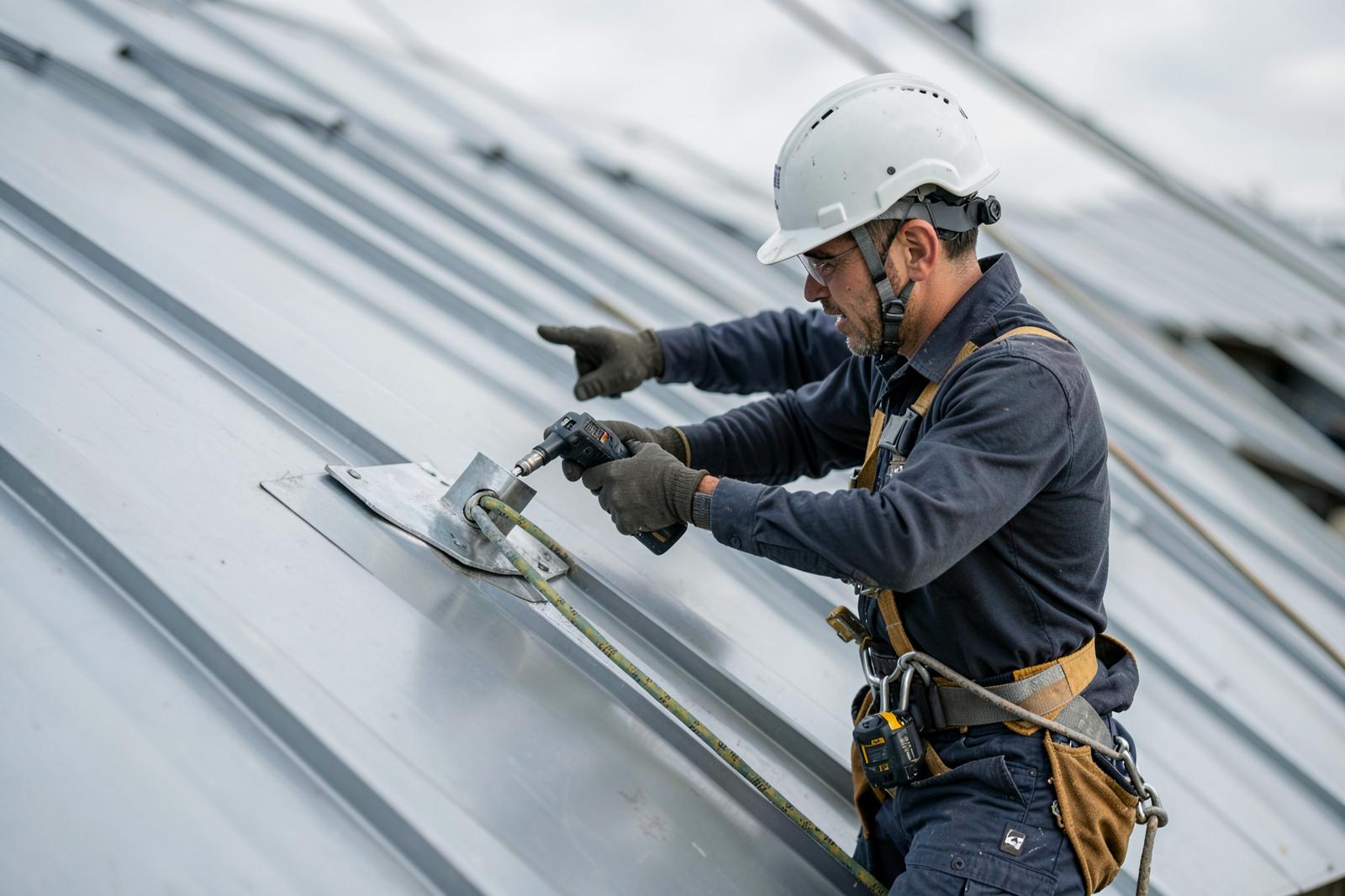 Dispositivo di ancoraggio installato su copertura industriale